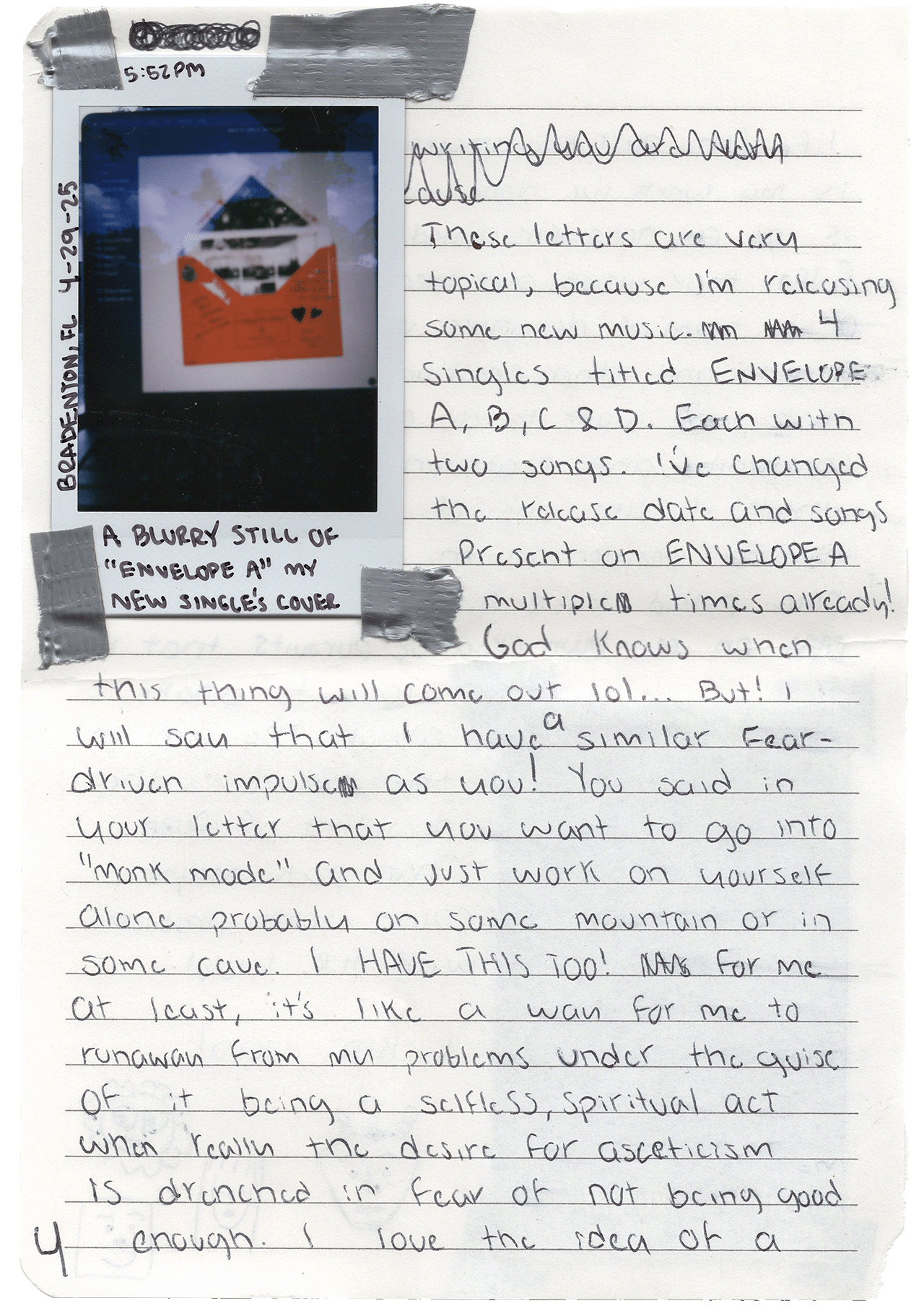 letter and/or sketch