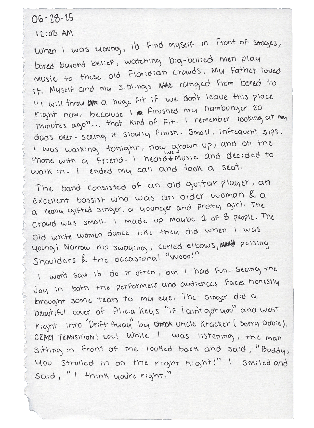 letter and/or sketch