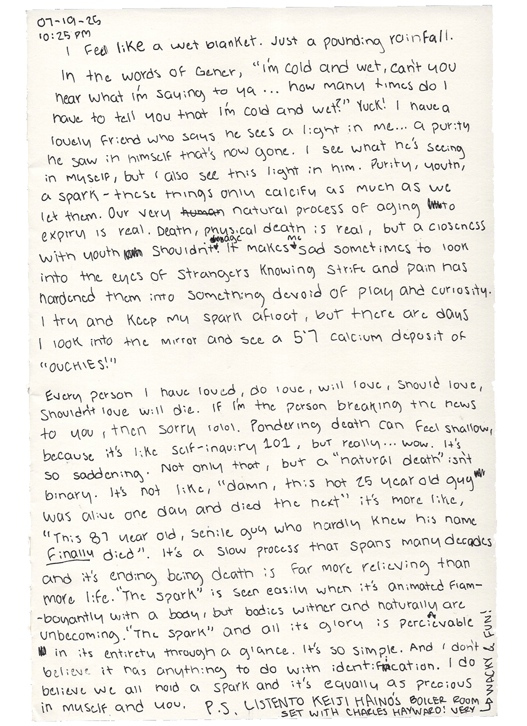 letter and/or sketch