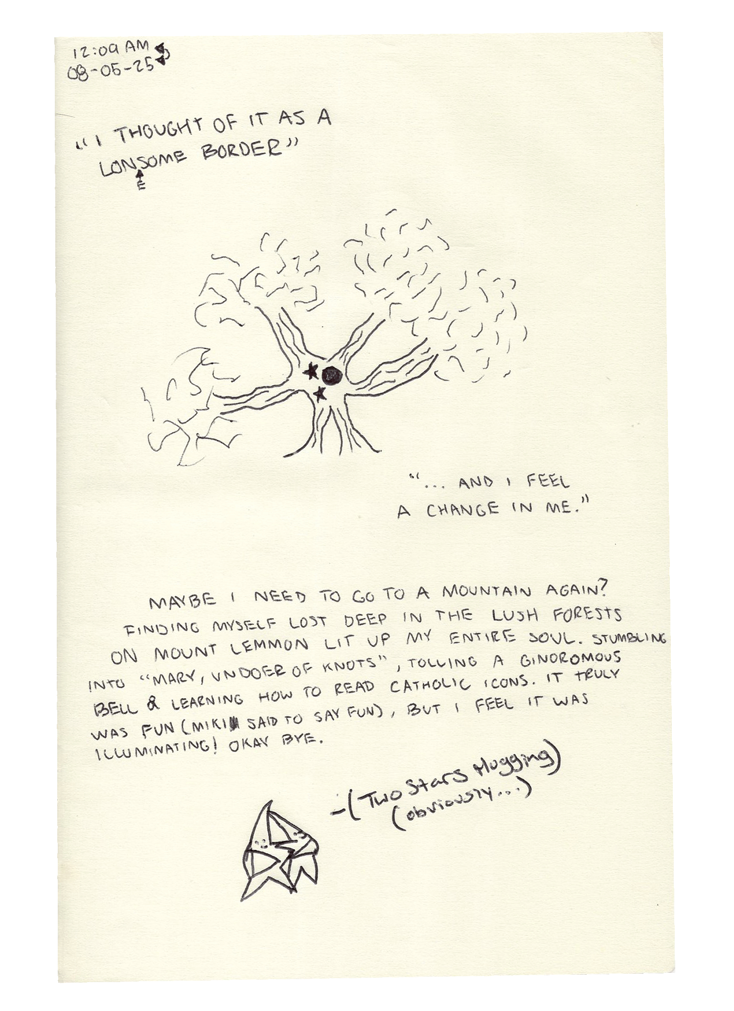 letter and/or sketch