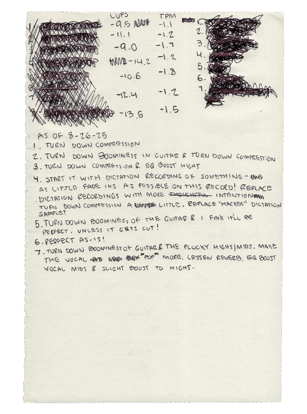 letter and/or sketch
