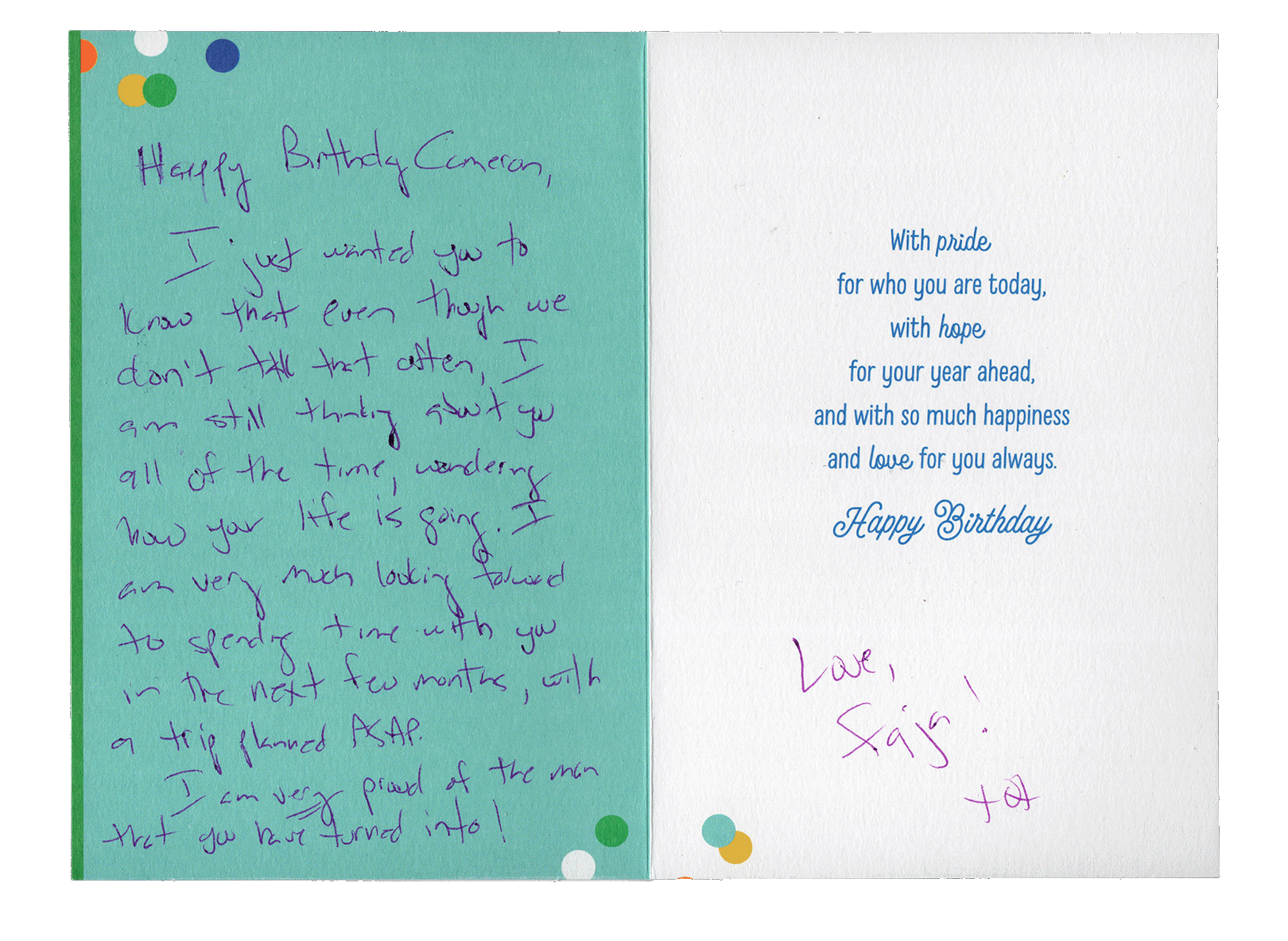 letter and/or sketch